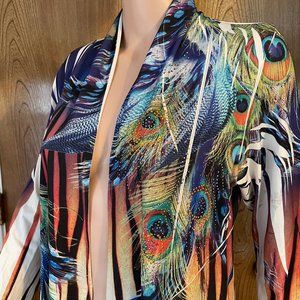 Hi-Low, Muti-colored Open Front Jacket